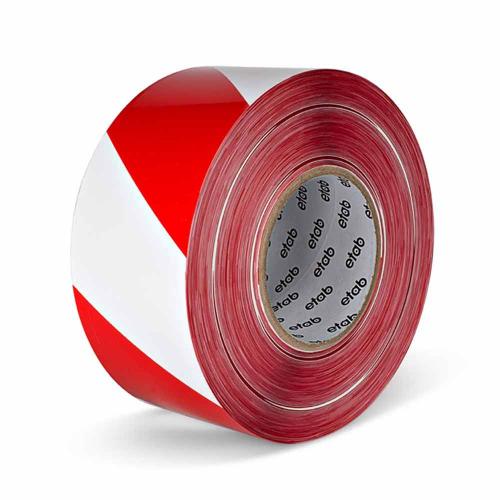 Varningstejp 50 mm x 33 m röd/vit