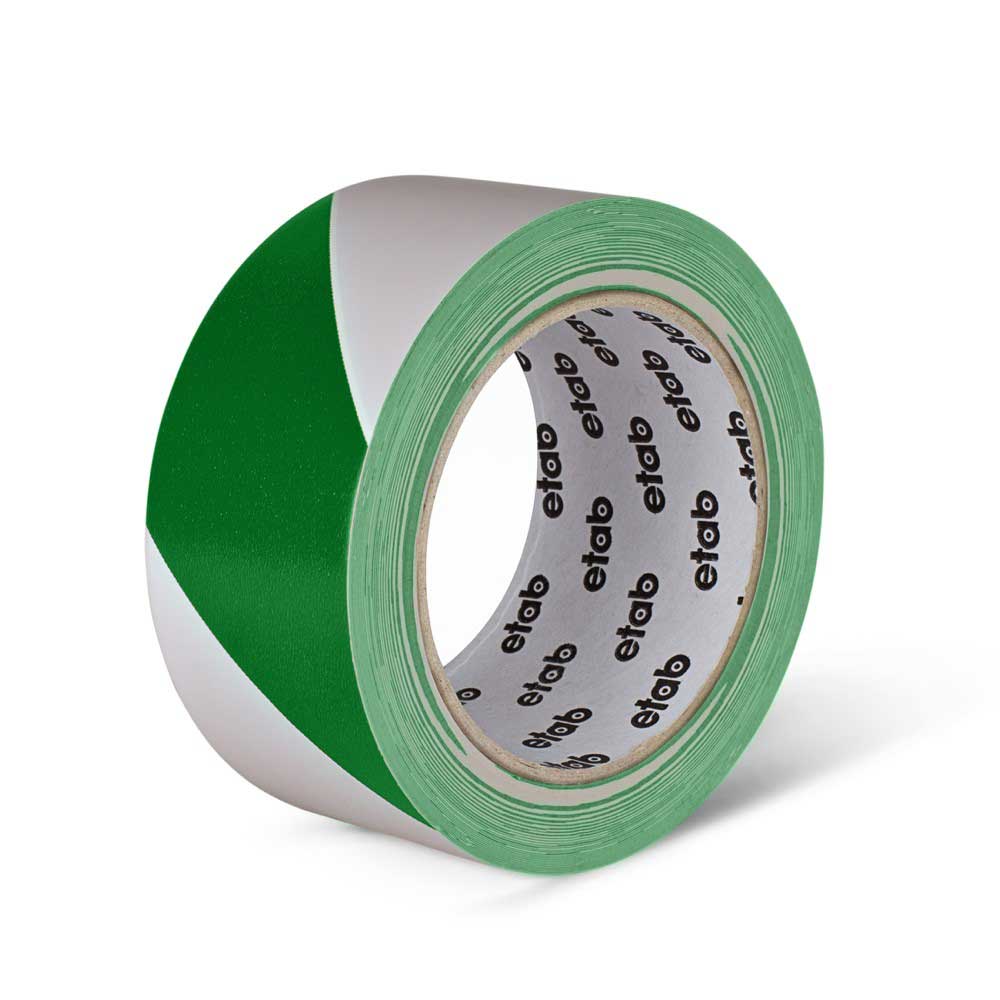 Varningstejp 50 mm x 33 m grön/vit