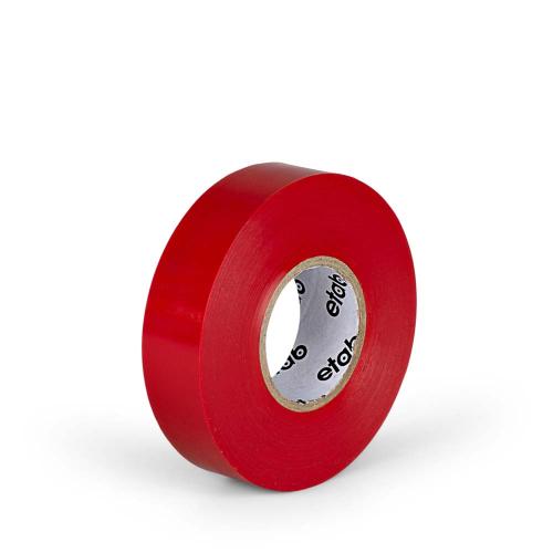 Plasttejp 19 mm x 20 m röd 10 rl/fp