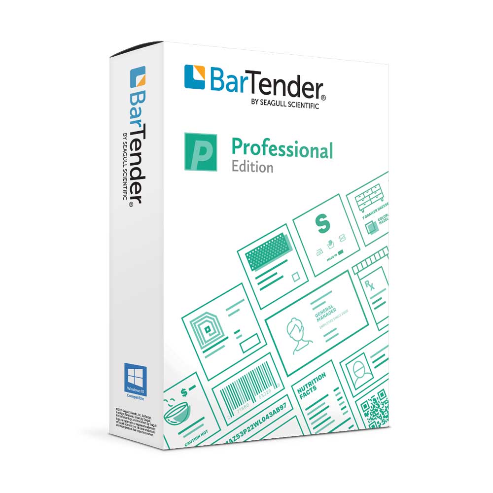 BarTender Professional 2024 etikettprogram 2 skrivare