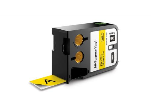 Dymo XTL 24 mm svart på gul
