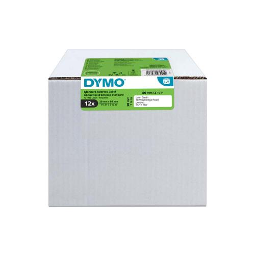Dymo LW 28x89 mm papper vit 1560 st 12 rl
