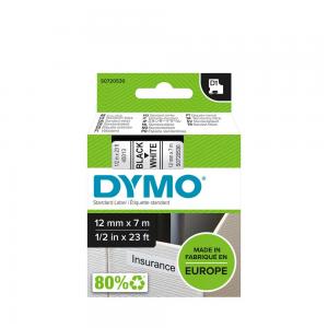 Dymo D1, 12 mm svart på vit