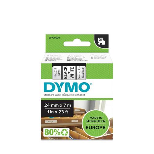 Dymo D1, 24 mm svart på vit
