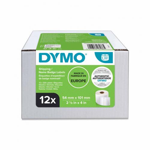 Dymo LW 54x101 mm papper vit 2640 st 12 rl
