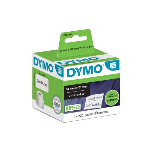 Dymo LW 54x101 mm papper vit 220 st/rl