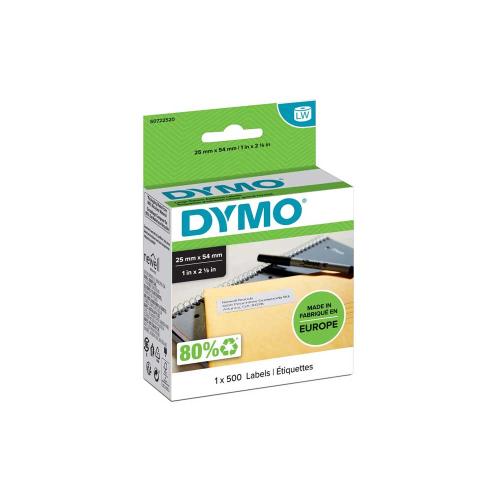 Dymo LW 25x54 mm papper vit 500 st/rl
