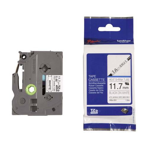 HSE-231 krympslang 11,7 mm svart på vit