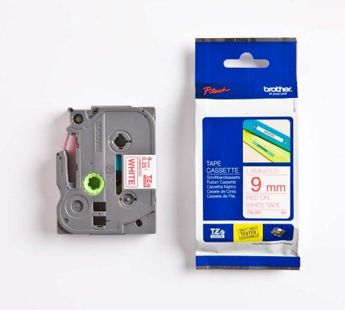 TZE-222, 9 mm röd på vit