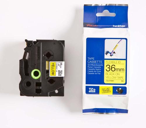 TZE-FX661, 36 mm svart på gul