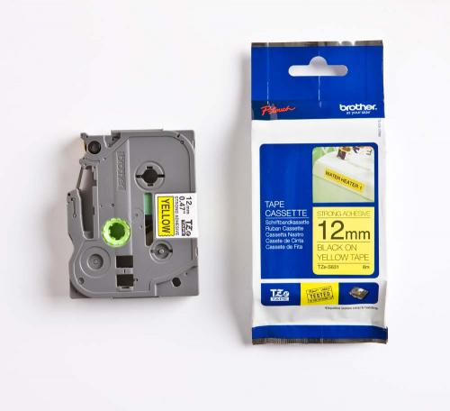 TZE-S631, 12 mm svart på gul