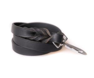 Active Canis Leather Leash (pcp hook), 1,8×180 cm Black