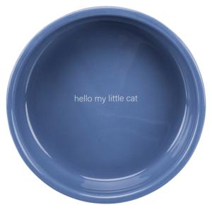 Kattskål kortnosiga, keramik, 0.3l/15cm, blå/vit