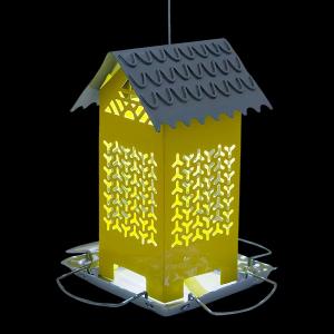 Nobby Vildfågel Foderautomat LED, Gul, 13x13x18,5cm