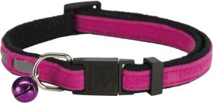 Katthalsband m snabblås, ställbar. Bjällra, reflex, sammet, bl färger