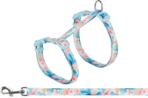 Trixie Kattsele med koppel, flower power, 35-59 cm/13 mm, 1,20 m