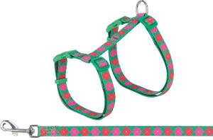 Trixie Kattsele med koppel, flower power, 35-59 cm/13 mm, 1,20 m