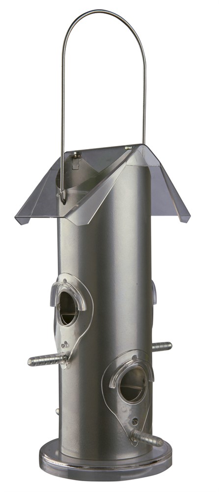 Vildfågelmatare, 14 × h25 × 14 cm, silver