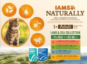 Iams Cat Naturally Adult Land & Sea collection 12x85g