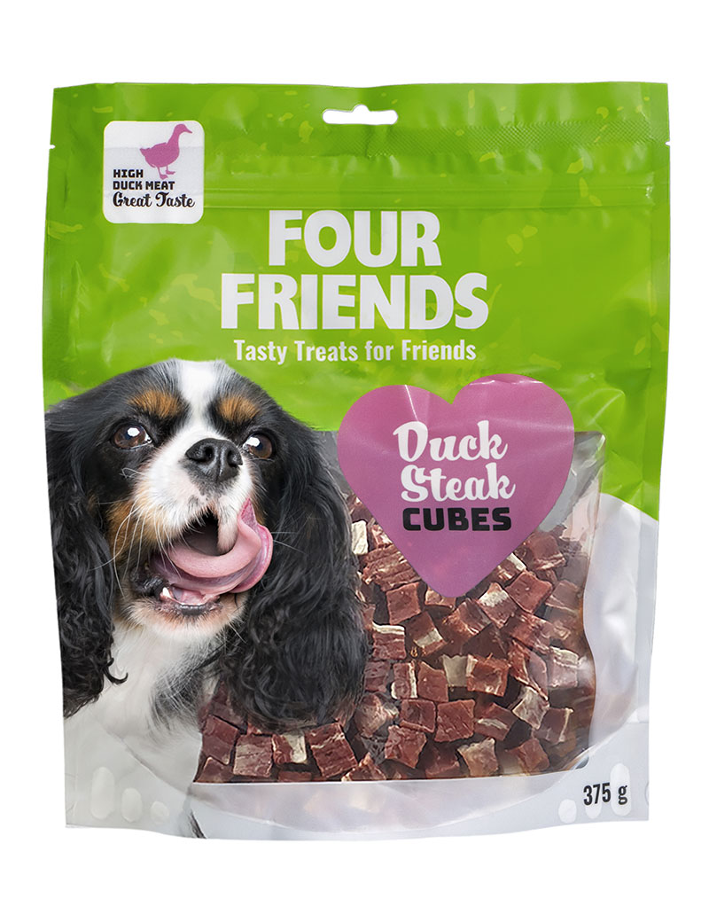 Four Friends Duck Steak Cubes 375g