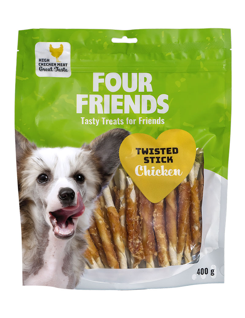 Four Friends Dog Twisted Stick Chicken 12,5cm, 400g