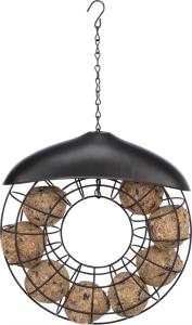 Vildfågelmatare för talgboll, ø 24 × 8 cm, svart