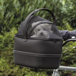 Cykelkorg front med nät 41 × h47 × 39 cm, svart