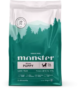 Monster Dog GF Puppy 2kg Lamb/Duck