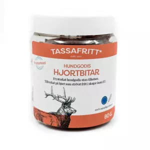 Naturligt Hundgodis Frystorkade Hjortbitar 80g