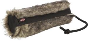 Pälsdummy, Plysch/Polyester 6x20cm, kaninpälslook/svart