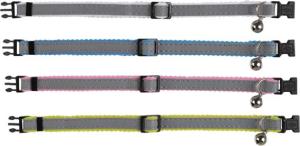 Katthalsband m snabblås, ställbar, bjällra, reflex