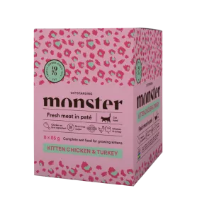 Monster Kitten Pouch Chicken/turkey 8x85g