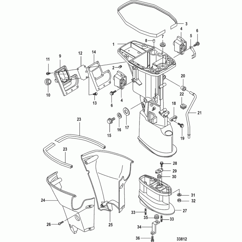 Gummiupphängning vattenrör Mercury