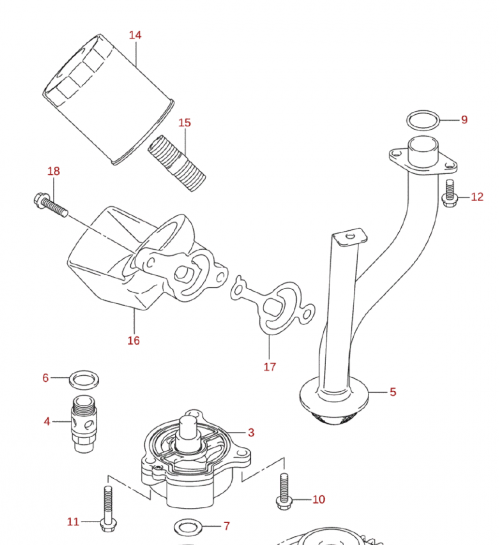 Packning oljeuppsamling Suzuki