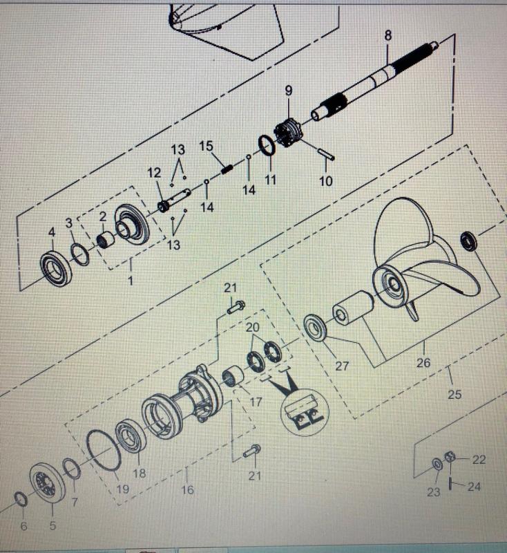 Propelleraxel Tohatsu