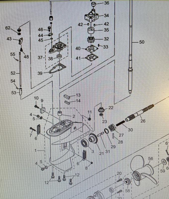 Tätning impellerhus Mercury