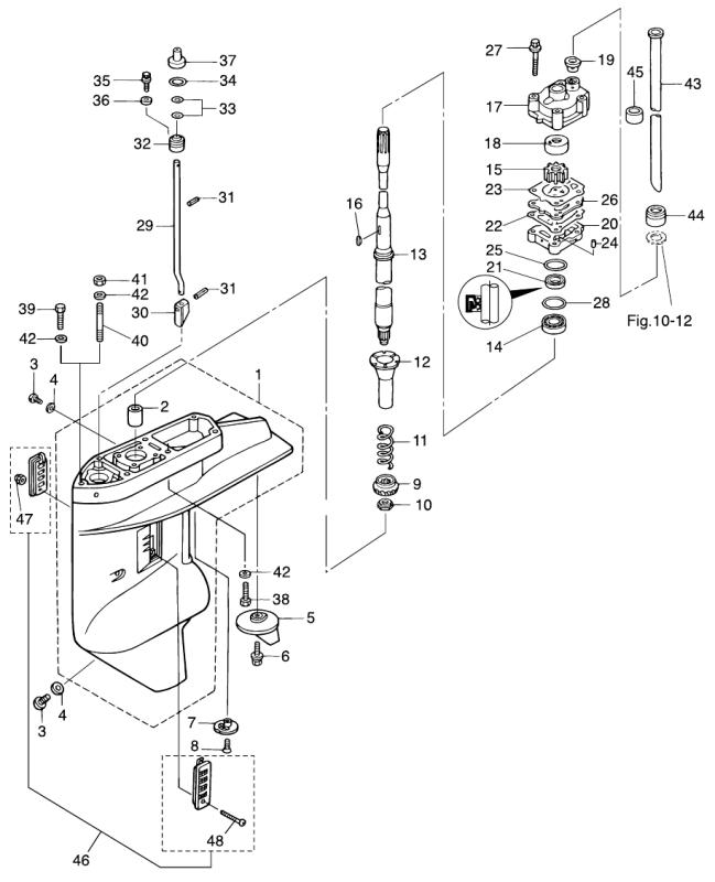 Styrning växelstång Tohatsu