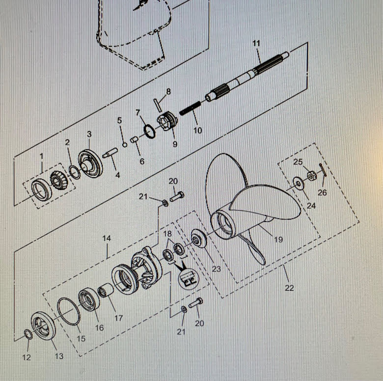 Propelleraxel Mercury