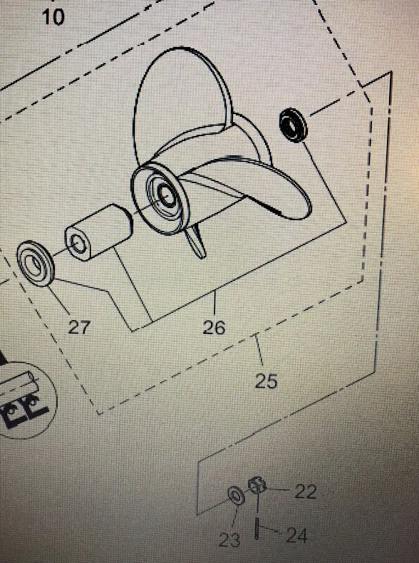 Propellermuttersats Tohatsu