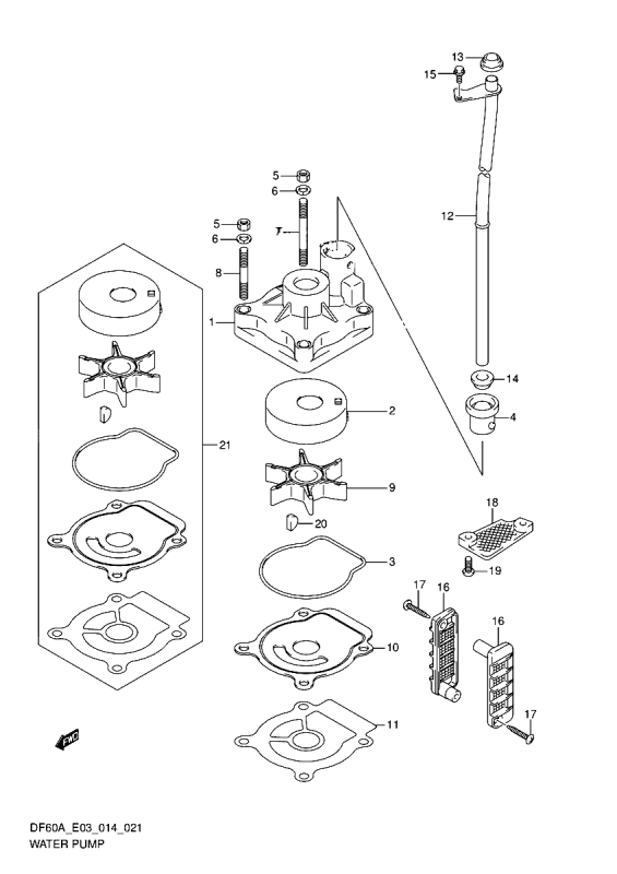 Tätning kylvattenrör Suzuki