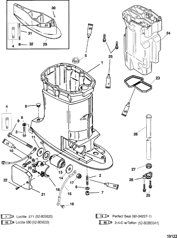 Fäste kylvattenrör Mercury
