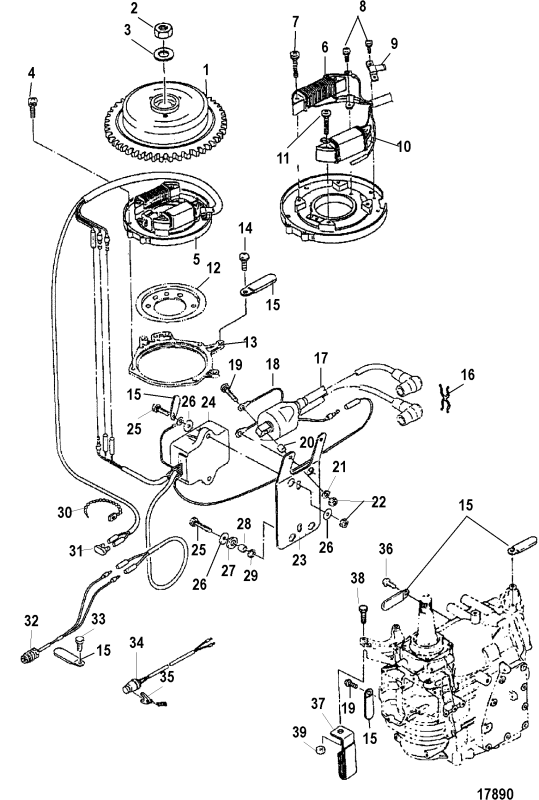 Bricka svänghjulsmutter Mercury