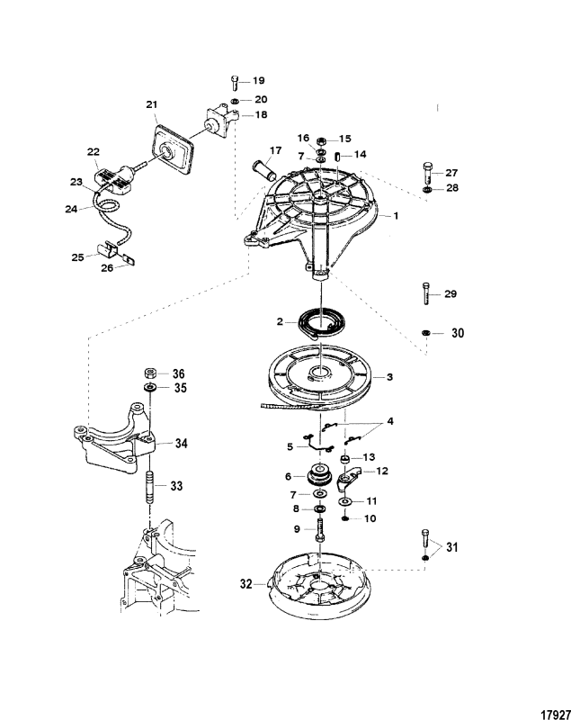 Pinbult startmotor Mercury