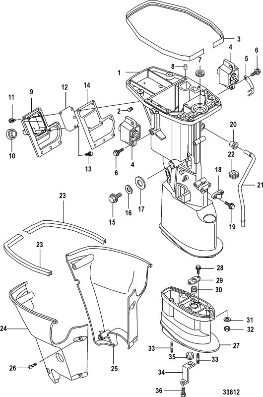 Hållare kylvattenrör Mercury