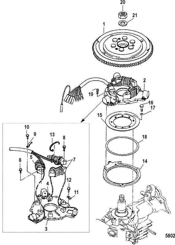 Bricka  svänghjulsmutter Mercury