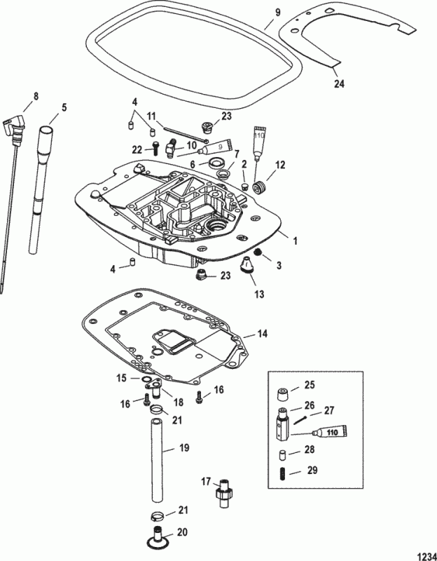 Tätning adapterplatta Mercury