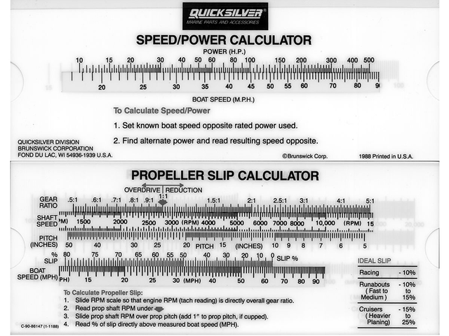 Propellerslipkalkylator Mercury
