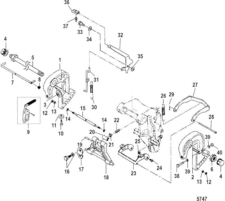 Fjäder backspärr Mercury