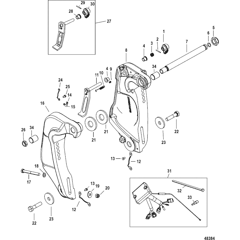 Bussning styrrör Mercury