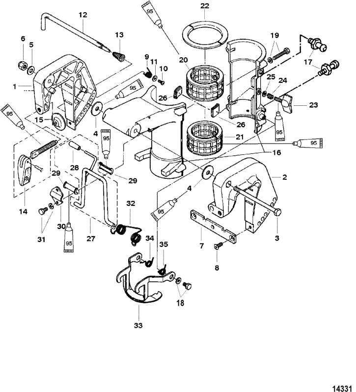 Fjäder upptippningsspärr Mercury